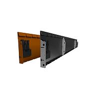 Straightcurve Flexline 220 cm lang en 15 cm hoog,  Weervast- Corten, incl. 3 platte grondpennen en verbindingsplaat (cortenstaal)