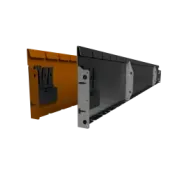 Straightcurve Flexline 220 cm lang en 10 cm hoog, Weervast incl. 3 platte grondpennen en verbindingsplaat (cortenstaal)