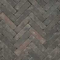 Gebakken WF getrommeld Atlas,  aubergine zwart bezand,20x5x6 UWF60