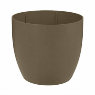 *Kunststof Plantenbak Sfera Supra Bruin ø60x57 cm, zwenkwielen zijn mogelijk (4st) toepasbaar voor binnen gebruik