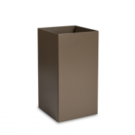 *Kunststof Plantenbak Linea Supra Bruin 40x40x75 cm, zwenkwielen zijn mogelijk (4st) toepasbaar voor binnen gebruik