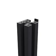 *Boston alu H paal 75x75mm L-300cm RAL9005 incl. alu afwerkingsprofiel 6x24mm L-300cm