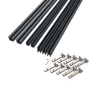 *Boston alu profielset voor hpl/glas 5x horizontaal 12x30mm L-175cm + 10 connecters RAL7016