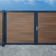 *Boston maatwerk Dubbele poort groot max (B) 400cm (H) 200cm incl insteekslot
