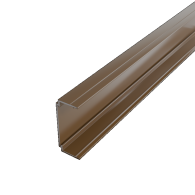 *Brise soleil Alu U-rail met klikbare kap L-300cm Teak