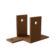 *Brise soleil U-Beugel met verlengde voet Teak verpakt per 8 stuks