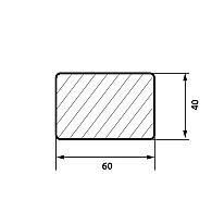 *Robinia 40x60mm glad fingerjoint gelamineerd P418 KD12% +/- 2 FAS FCQ Fingerjoint 45° L 300 cm