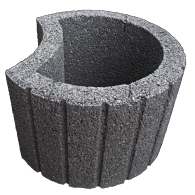 *CIRKELFLOR GROOT ZWART 48X38X30CM