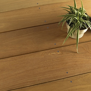 *Bangkirai 21x145mm terrasplank glad/grof Basic L 335 cm