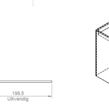 *Uitwendige hoek Kantopsluiting Single & Single Flex 16,5 cm CORTEN exclusief koppelplaat of koppelspies