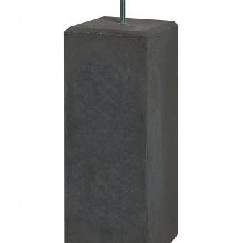 *Beton Poer zwart met facet 22x22x58 cm incl verstelbare bev.plaat