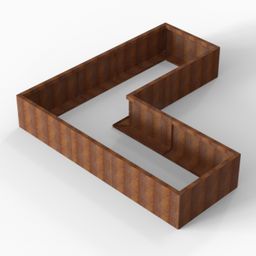 *Plantenbak Module+ Corten 240x240x42 cm (90cm diep)