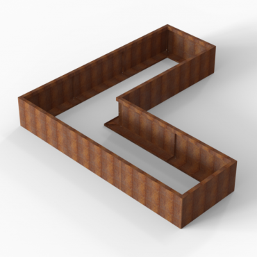 *Plantenbak Module+ Corten 270x270x42 cm (90cm diep)
