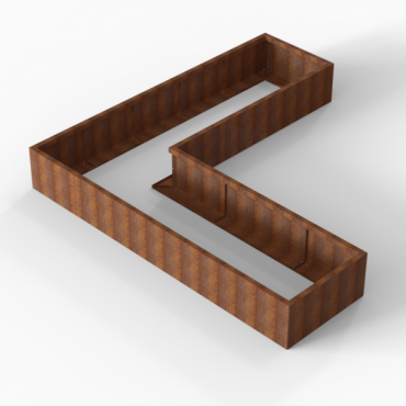 *Plantenbak Module+ Corten 300x300x42 cm (90cm diep)