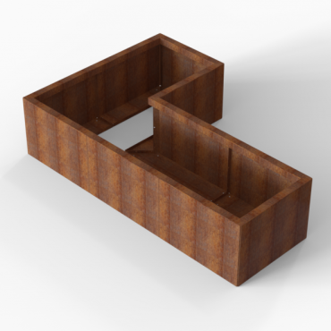*Plantenbak Module+ Corten 180x120x42 cm (60cm diep)