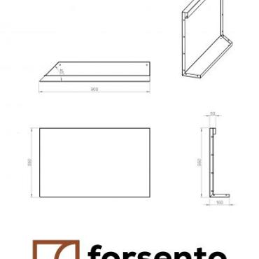 *Plantenbak Module+ Uitwendig hoekpaneel (B) 90x56 L CORTEN