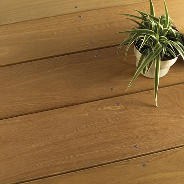*Bangkirai 21x145mm terrasplank glad/grof Basic L 335 cm