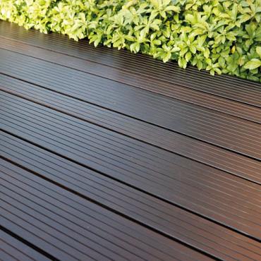 *FelixWood Thermo Bamboe Melody 18x155mm dark  grof/glad-Woca voorgeolied clip-kops tong+groef L 186 cm
