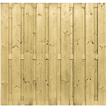 *Scherm Vuren bij beton 180x180. 21 planks