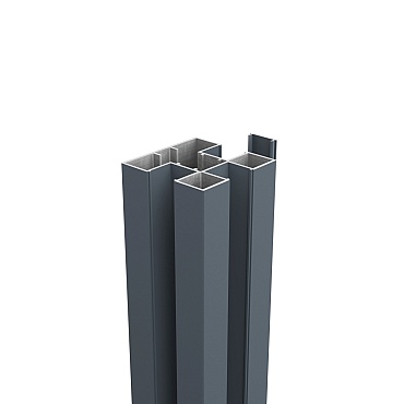 *Boston alu H paal 75x75mm L-124 cm RAL7016 incl. alu afwerkingsprofiel 6x24mm L-124cm