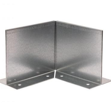 *Inwendige hoek Kantopsluiting Double (flg) 10 cm VERZINKT exclusief koppelplaat of koppelspies