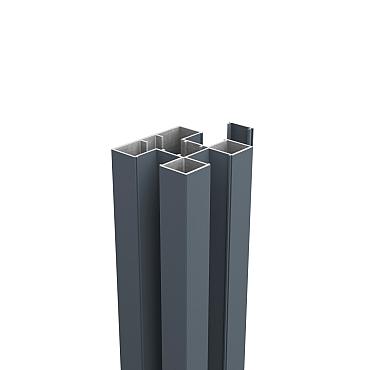*Boston alu H paal 75x75mm L-190 cm RAL7016 incl. alu afwerkingsprofiel 6x24mm L-190cm