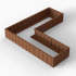 *Plantenbak Module+ Corten 270x270x42 cm (90cm diep)