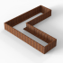 *Plantenbak Module+ Corten 300x300x42 cm (90cm diep)