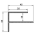 *Alu WEO Essential Gardenwall F-profiel Dark Grey 35x45mm L-300 cm RAL7022