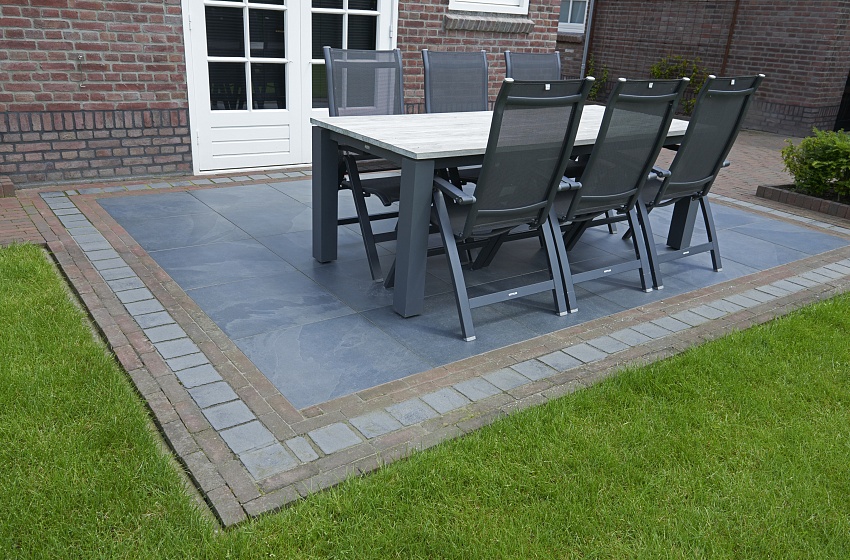 sienna antraciet cerasun 60x60x4, ruston dikformaat, vietnameeshardsteen 20x20x3